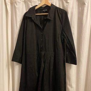 Universal Standard Black Shirt dress with pleats